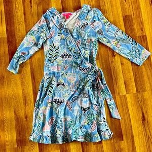 Lilly Pulitzer Size Medium Wrap Dress with built in/ attached shorts